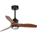 FARO 33425WT1N - Dimbar LED-takfläkt JUST FAN med LED/16W/230V Ø 81 cm brun/svart Tuya Wi‑Fi + fjärrkontroll