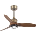 FARO 33428WT1N - LED-dimmbar takfläkt JUST FAN med LED/16W/230V Ø 81 cm brun/mässing Wi-Fi Tuya + fjärrkontroll