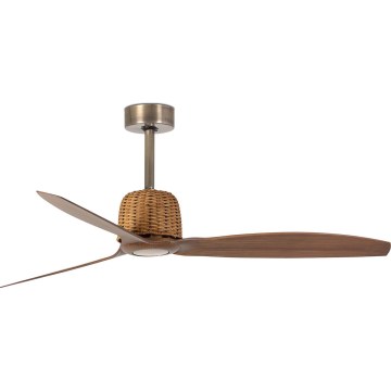 FARO 33436 - Takfläkt WEAVER M Ø 128 cm mässing/svart + fjärrkontroll