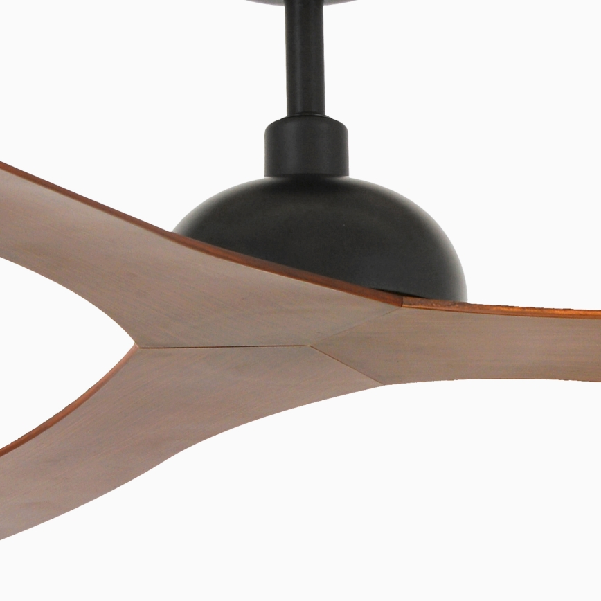 FARO 33447WT - Takfläkt GOTLAND L brun/svart diameter 132 cm Wi-Fi Tuya + fjärrkontroll