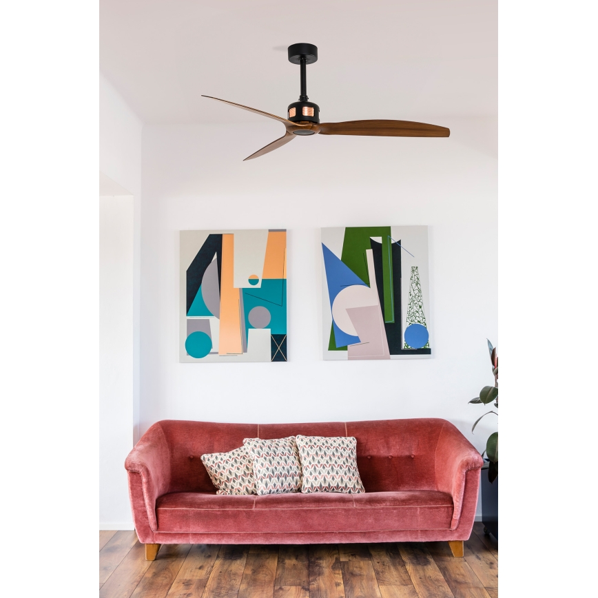 FARO 33451WT - Takfläkt COPPER FAN M Ø 128 cm brun/svart Wi-Fi Tuya + fjärrkontroll