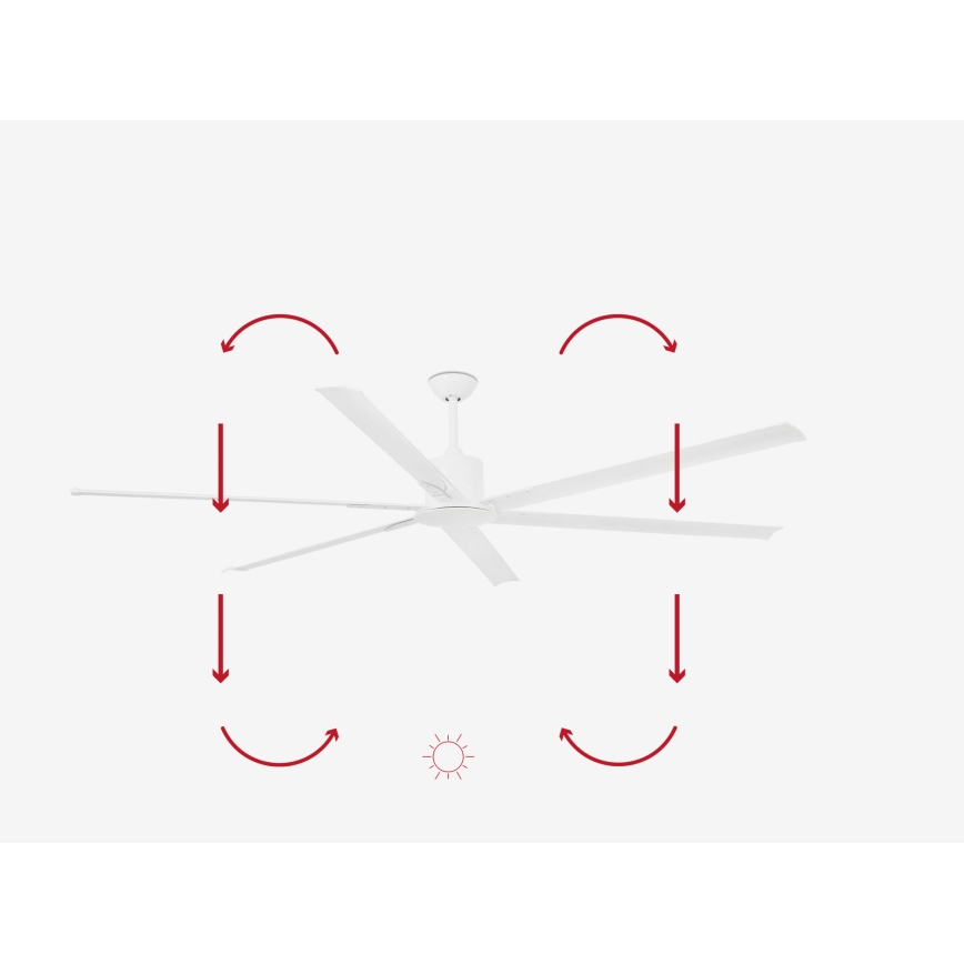 FARO 33461A - Takfläkt ANDROS XL vit Ø 213 cm + fjärrkontroll