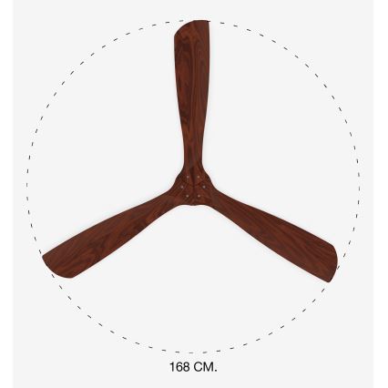 FARO 33464DC - Takfläkt LANTAU XL brun/matt krom Ø 168 cm + fjärrkontroll