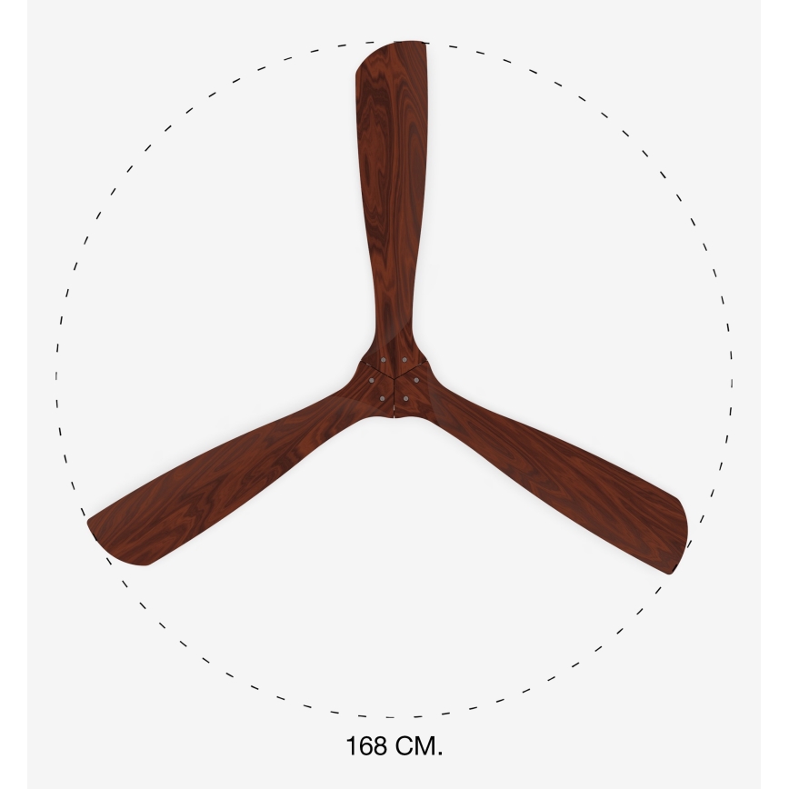 FARO 33464DC - Takfläkt LANTAU XL brun/matt krom Ø 168 cm + fjärrkontroll