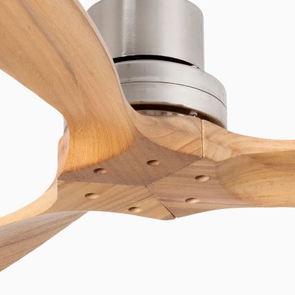 FARO 33509DC - Takfläkt MINI LANTAU matt krom/trä Ø 107 cm + fjärrkontroll