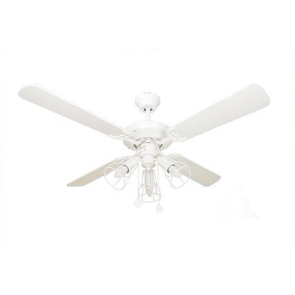 FARO 33716 - Belysning med en fläkt YAKARTA 3xE27/15W/230V vit