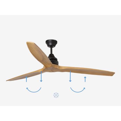 FARO 33718DC - Takfläkt ALO L trä/svart Ø 152 cm + fjärrkontroll