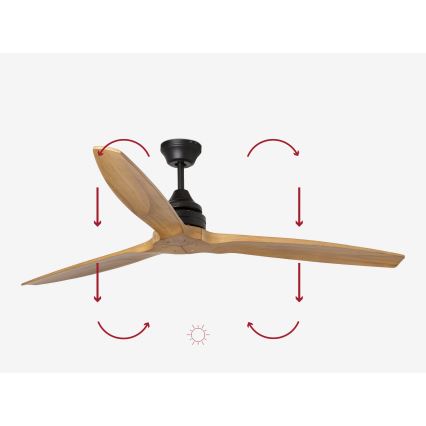 FARO 33718DC - Takfläkt ALO L trä/svart Ø 152 cm + fjärrkontroll