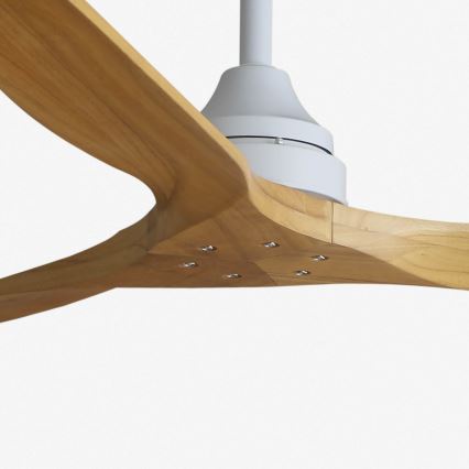 FARO 33728DC - Takfläkt ALO L trä/vit Ø 152 cm + fjärrkontroll