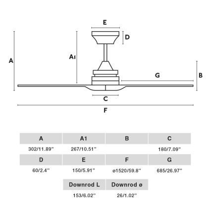 FARO 33728DC - Takfläkt ALO L trä/vit Ø 152 cm + fjärrkontroll