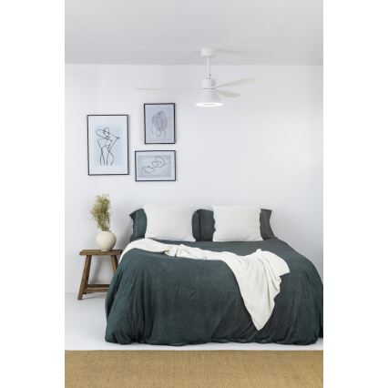 FARO 33760WT-22 - Dimmbar LED-takfläkt AMELIA L CONE LED/20W/230V 2700/3500/5000K vit Ø 132 cm Wi-Fi Tuya + fjärrkontroll