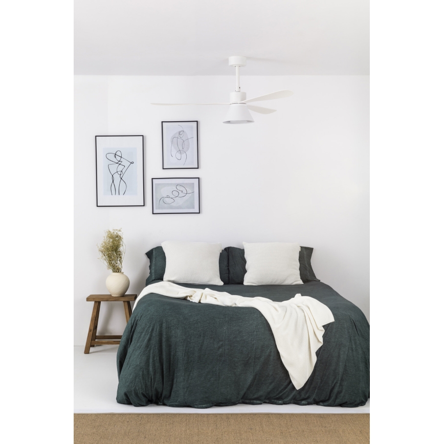 FARO 33760WT-22 - Dimmbar LED-takfläkt AMELIA L CONE LED/20W/230V 2700/3500/5000K vit Ø 132 cm Wi-Fi Tuya + fjärrkontroll