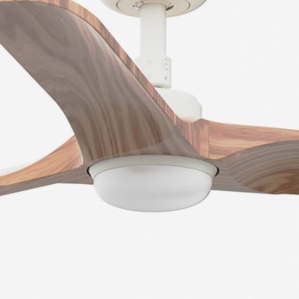 FARO 33805-1TW - LED-dimmbar takfläkt HEYWOOD S med LED/10W/230V 2700/3000/4000K trä/vit Ø 90 cm + fjärrkontroll
