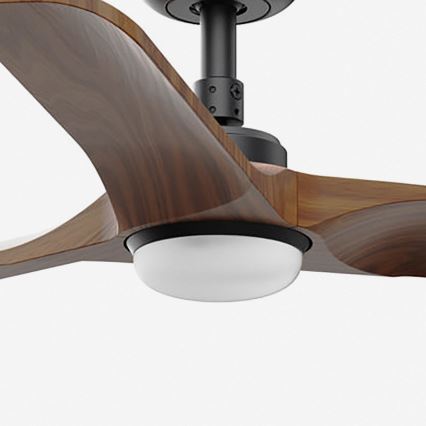 FARO 33806-1TW - Dimmbar takfläkt HEYWOOD med LED/10W/230V 2700/3000/4000K trä/svart Ø 90 cm + fjärrkontroll