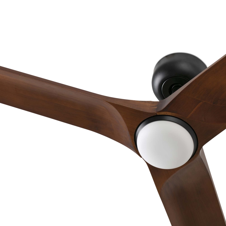 FARO 33806WT-1TW - LED dimbar takfläkt HEYWOOD S LED/10W/230V 2700/4000/6000K trä/svart Ø 90 cm Wi-Fi Tuya + fjärrkontroll