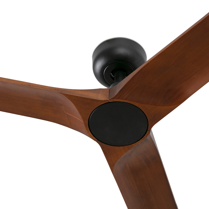 FARO 33806WT - Takfläkt HEYWOOD S trä/svart Ø 90 cm Wi-Fi Tuya + fjärrkontroll