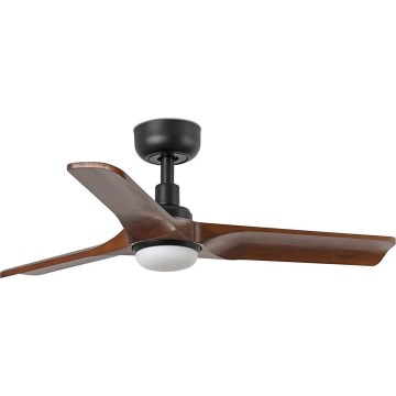 FARO 33806WT1S - LED-dimbar takfläkt HEYWOOD S LED/10W/230V 2700/3000/4000K Ø 90 cm trä/svart Wi-Fi Tuya + fjärrkontroll