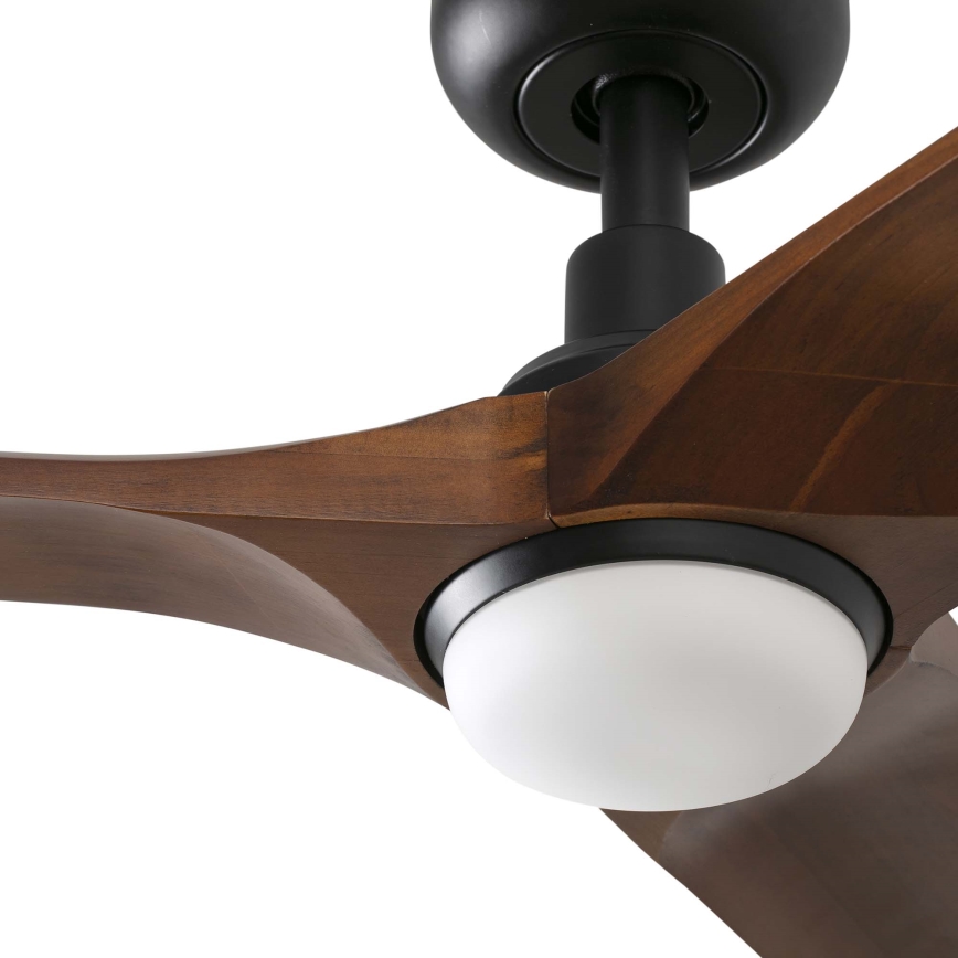 FARO 33806WT1S - LED-dimbar takfläkt HEYWOOD S LED/10W/230V 2700/3000/4000K Ø 90 cm trä/svart Wi-Fi Tuya + fjärrkontroll