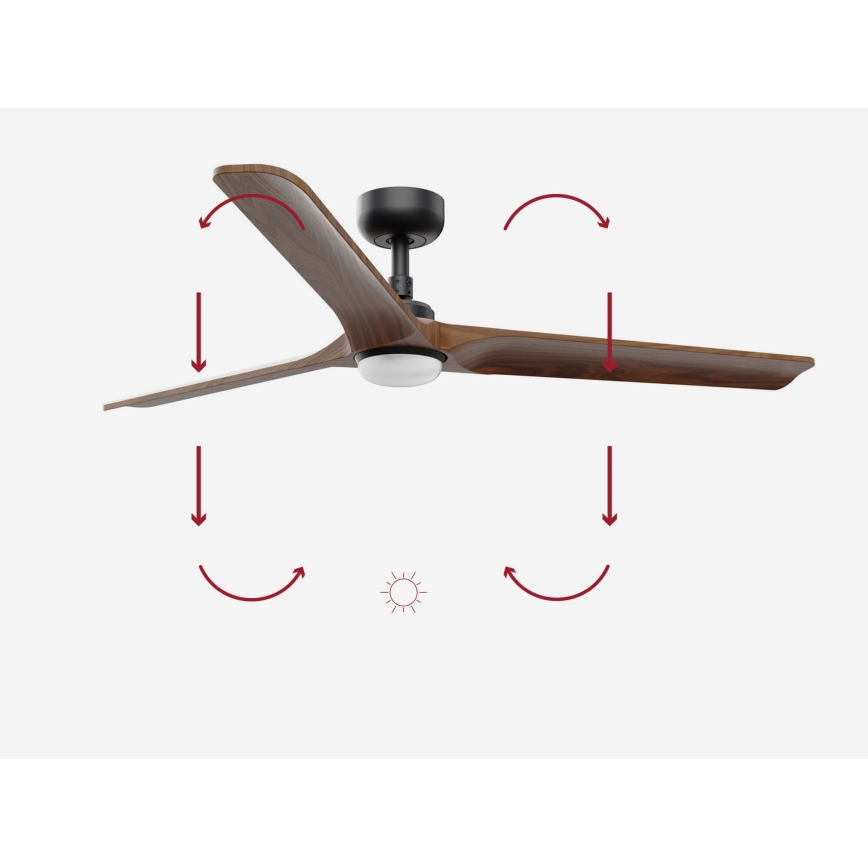 FARO 33809-1TW - LED dimbar takfläkt HEYWOOD LED/10W/230V 2700/4000/6500K Ø 132 cm + fjärrkontroll