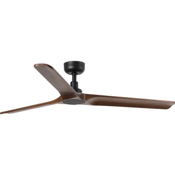 FARO 33809WT - Takfläkt HEYWOOD L trä/svart Ø 132 cm Wi-Fi Tuya + fjärrkontroll