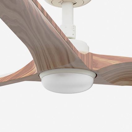 FARO 33810-1TW - LED dimbar takfläkt HEYWOOD L LED/10W/230V 2700/3000/4000K trä/vit Ø 132 cm + fjärrkontroll