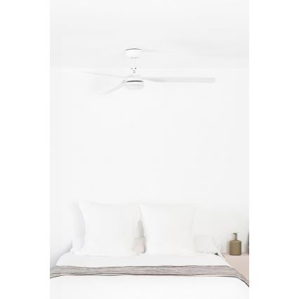 FARO 33814WT1S - LED-dimbar takfläkt PUNT M LED/18W/230V 2700/3000/4000K Ø 132 cm vit Wi-Fi Tuya + fjärrkontroll