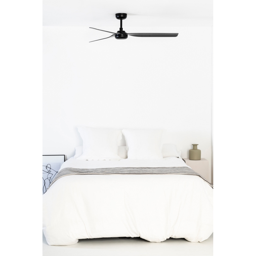 FARO 33815WT - Takfläkt PUNT M svart diameter 132 cm Wi-Fi Tuya + fjärrkontroll