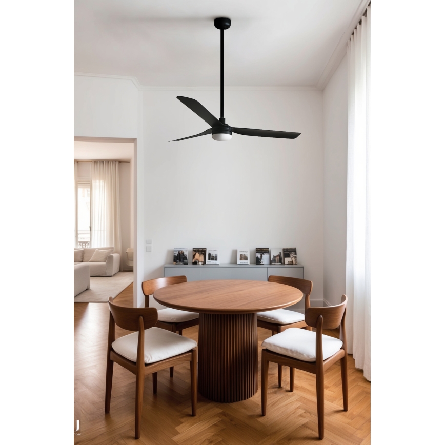 FARO 33815WT1S - LED-dimmbar takfläkt PUNT M LED/18W/230V 2700/3000/4000K Ø 132 cm svart Wi‑Fi Tuya + fjärrkontroll
