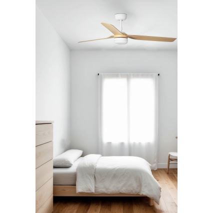 FARO 33816WT-20 - LED dimbar takfläkt PUNT M LED/18W/230V brun/vit Ø 132 cm Wi-Fi Tuya + fjärrkontroll