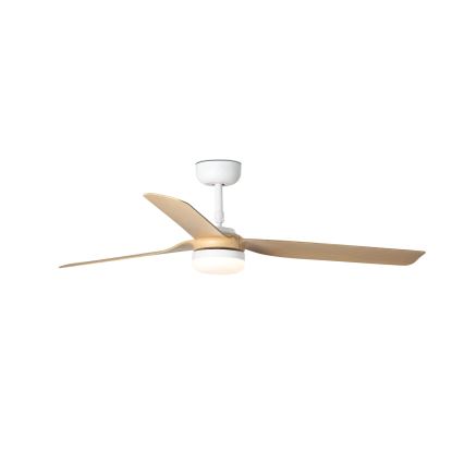 FARO 33816WT-20 - LED dimbar takfläkt PUNT M LED/18W/230V brun/vit Ø 132 cm Wi-Fi Tuya + fjärrkontroll