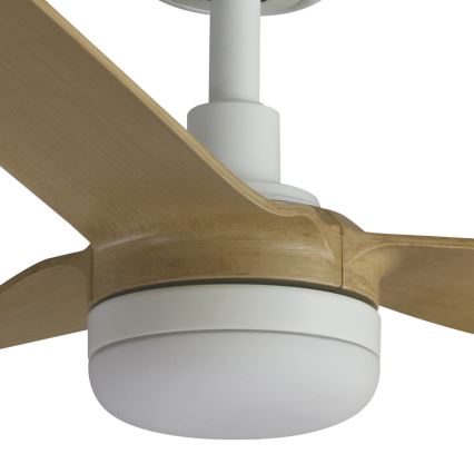 FARO 33816WT1S - dimbar LED-takfläkt PUNT M LED/18W/230V 2700/3000/4000K Ø 132 cm beige/vit Wi‑Fi Tuya + fjärrkontroll