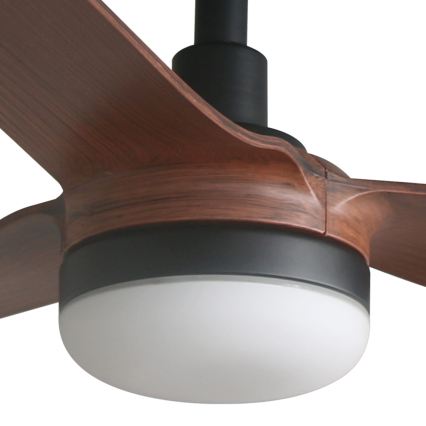 FARO 33817WT1S - LED-dimmbar takfläkt PUNT M LED/18 W/230 V 2700/3000/4000 K Ø 132 cm brun/svart Wi‑Fi Tuya + fjärrkontroll