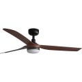 FARO 33817WT1S - LED-dimmbar takfläkt PUNT M LED/18 W/230 V 2700/3000/4000 K Ø 132 cm brun/svart Wi‑Fi Tuya + fjärrkontroll