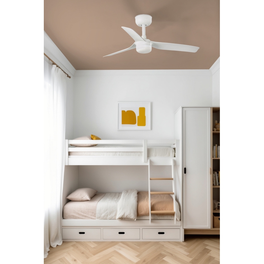 FARO 33820WT-1TW - LED-dimbart takfläkt MINI PUNT S LED/10W/230V 2700/3000/4000K vit Ø 90 cm Wi-Fi Tuya + fjärrkontroll