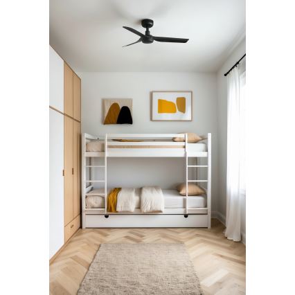 FARO 33822 - Takfläkt MINI PUNT S svart Ø 90 cm + fjärrkontroll