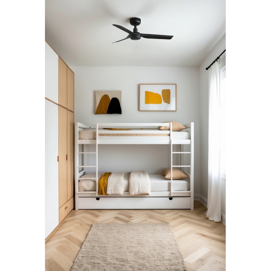 FARO 33822 - Takfläkt MINI PUNT S svart Ø 90 cm + fjärrkontroll