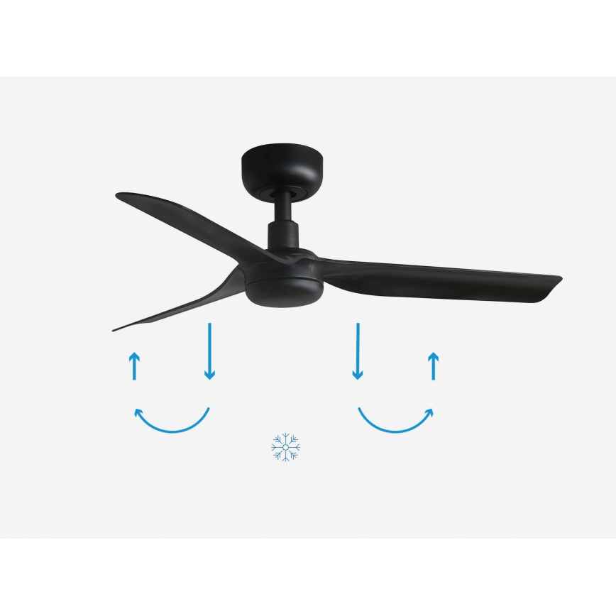 FARO 33822 - Takfläkt MINI PUNT S svart Ø 90 cm + fjärrkontroll