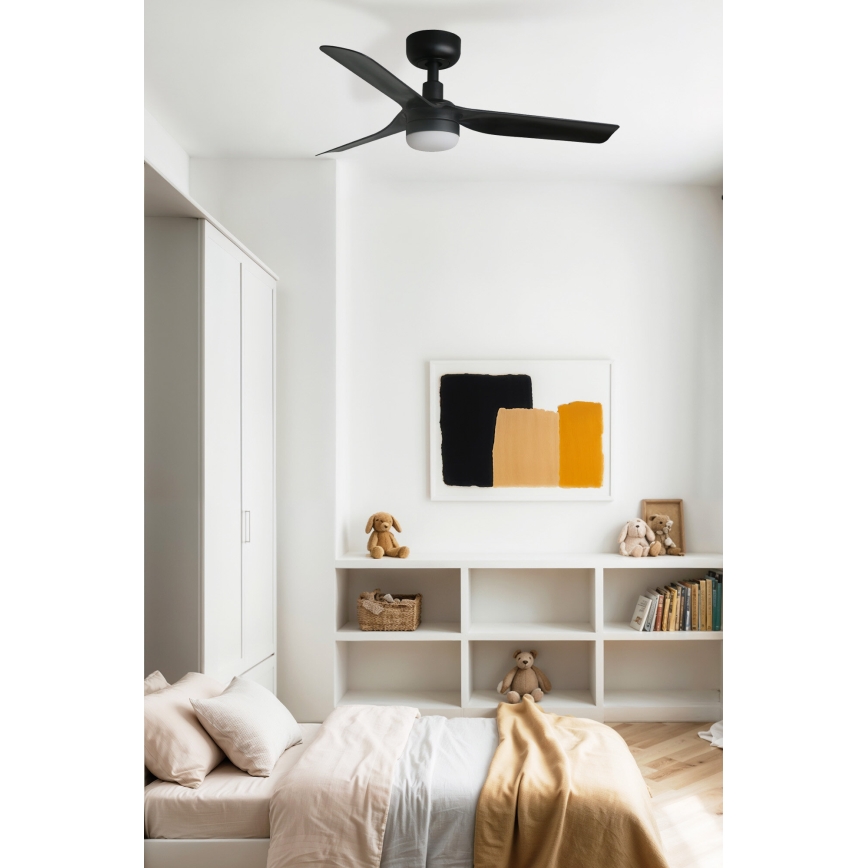 FARO 33822WT-1TW - LED Dimbar takfläkt MINI PUNT S LED/10W/230V 2700/4000/6000K svart diameter 90 cm Wi-Fi Tuya + fjärrkontroll