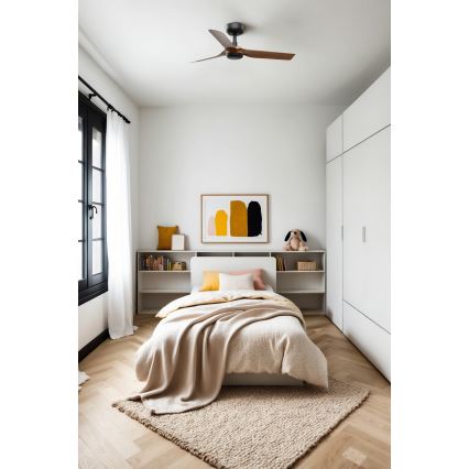 FARO 33823 - Takfläkt MINI PUNT S brun/svart Ø 90 cm + fjärrkontroll