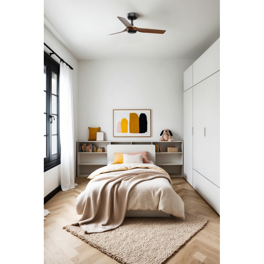 FARO 33823 - Takfläkt MINI PUNT S brun/svart Ø 90 cm + fjärrkontroll