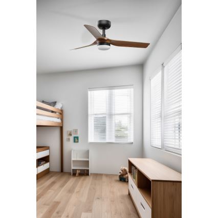 FARO 33823WT-1TW - LED Dimbar takfläkt MINI PUNT S LED/10W/230V 2700/4000/6000K brun/svart diameter 90 cm Wi-Fi Tuya + fjärrkontroll