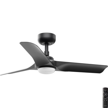 FARO 33825-1TW - Dimmbar LED-takfläkt HEY S LED/10W/230V 2700/3000/4000K svart Ø 90 cm + fjärrkontroll
