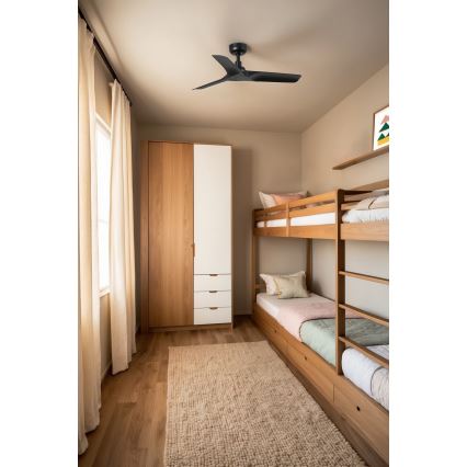 FARO 33825WT - Takfläkt HEY S svart diameter 90 cm Wi-Fi Tuya + fjärrkontroll