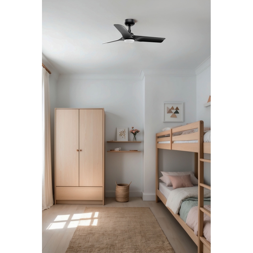 FARO 33825WT1S - LED dimmerbar takfläkt HEY S LED/10W/230V 2700/3000/4000K Ø 90 cm svart Wi-Fi Tuya + fjärrkontroll