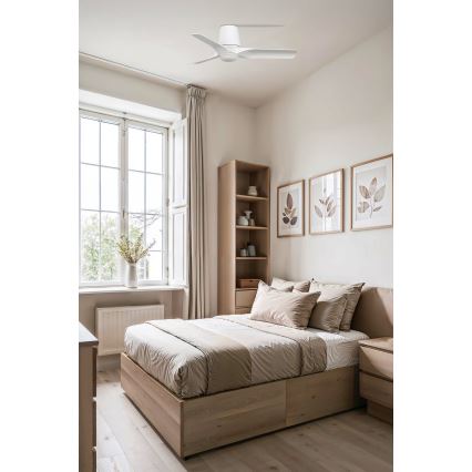 FARO 33826WT-1TW - LED-dimbar takfläkt HEY TUB S LED/10W/230V 2700/3000/4000K vit Ø 90 cm Wi-Fi Tuya + fjärrkontroll