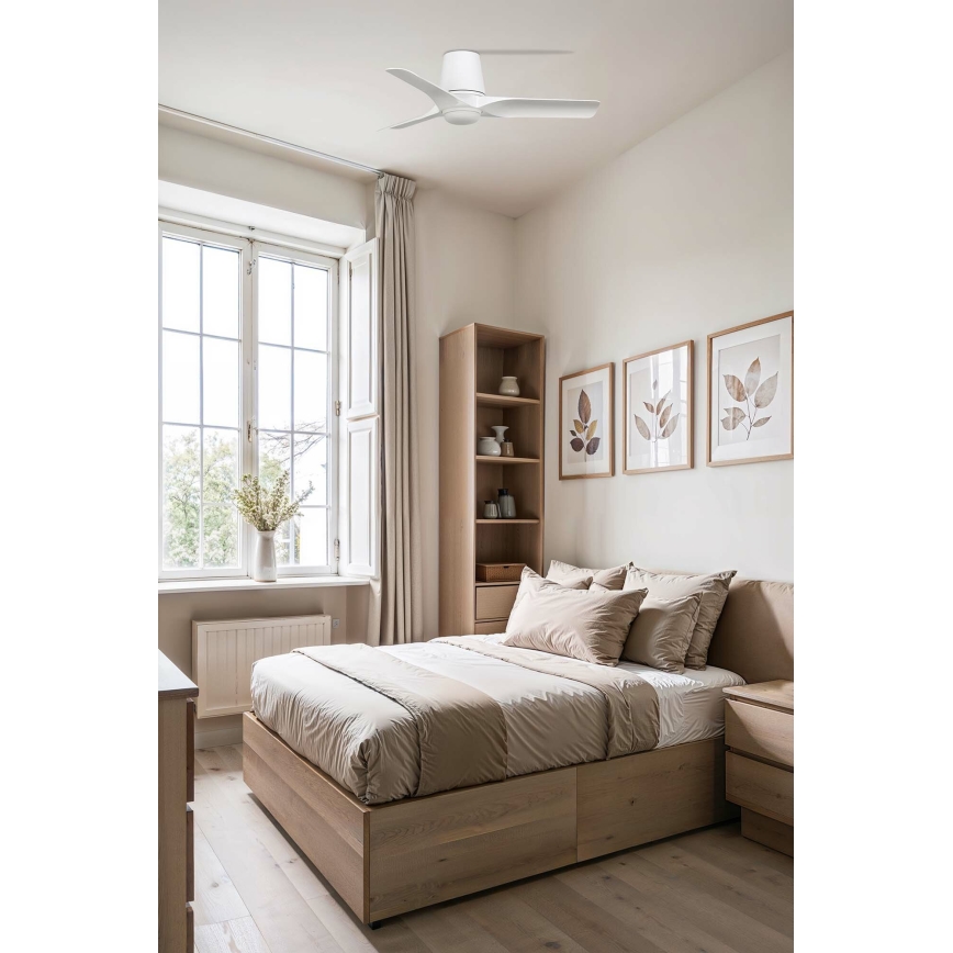 FARO 33826WT-1TW - LED-dimbar takfläkt HEY TUB S LED/10W/230V 2700/3000/4000K vit Ø 90 cm Wi-Fi Tuya + fjärrkontroll