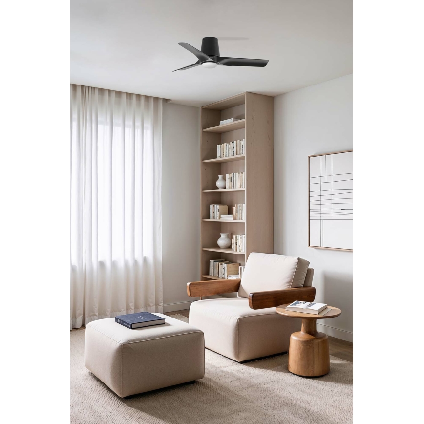 FARO 33827-1TW - LED dimmbar takfläkt HEY TUB S LED/10W/230V 2700/3000/4000K svart diam. 90 cm + fjärrkontroll