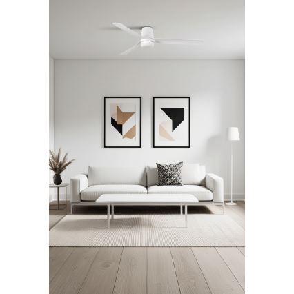 FARO 33828-1TW - Dimbart LED-takfläkt PUNT TUB M LED/18W/230V 2700/3000/4000K Ø 130 cm vit + fjärrkontroll