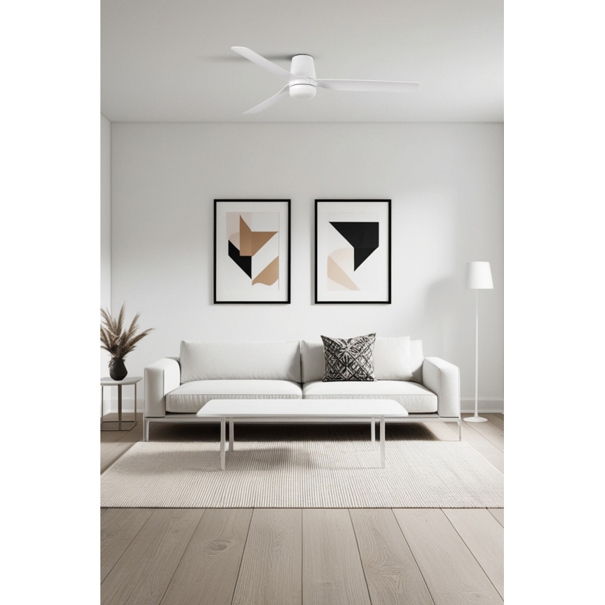 FARO 33828-1TW - Dimbart LED-takfläkt PUNT TUB M LED/18W/230V 2700/3000/4000K Ø 130 cm vit + fjärrkontroll