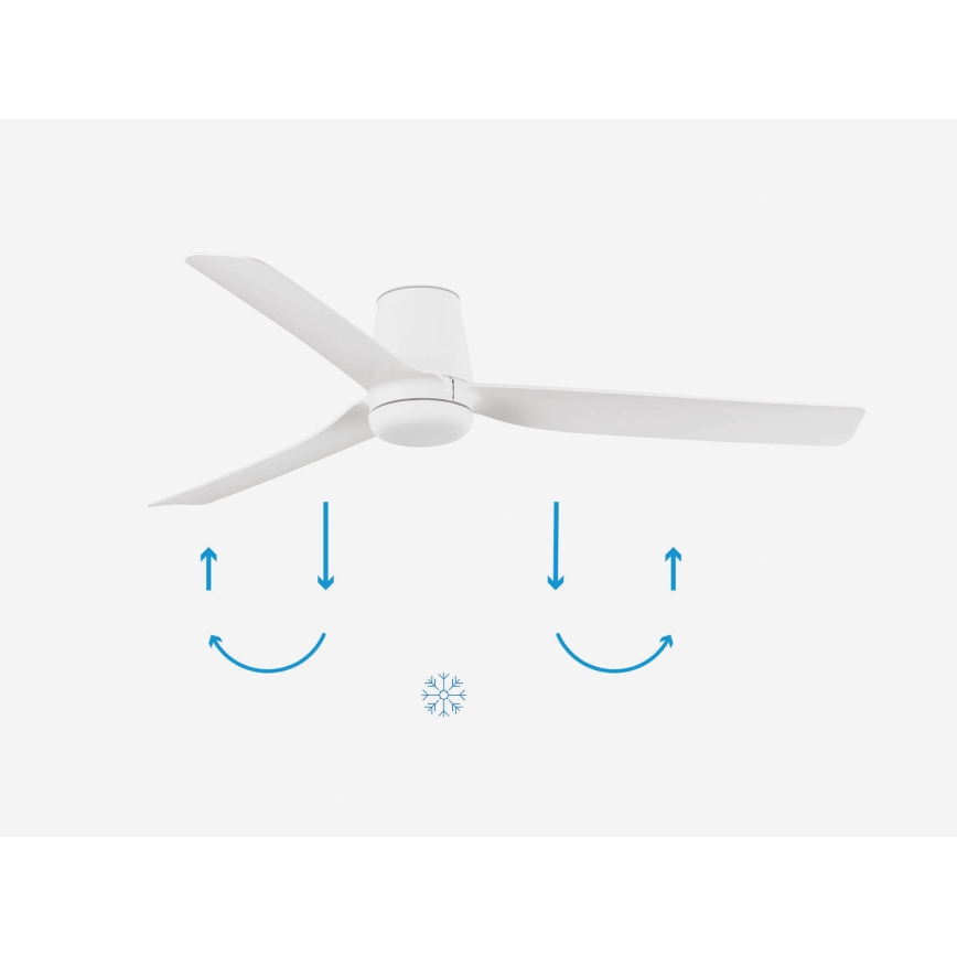 FARO 33828 - Takfläkt PUNT TUB M vit Ø 130 cm + fjärrkontroll